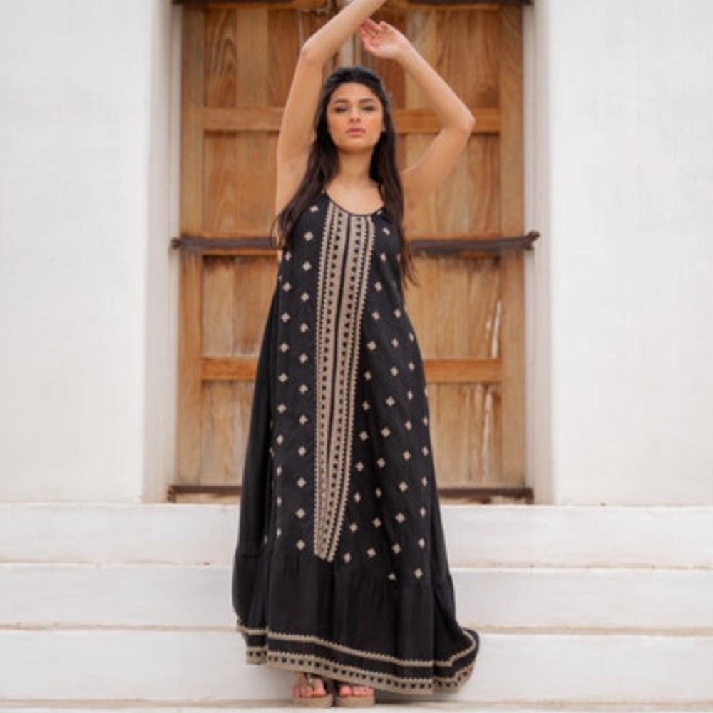 IBIZAMODE DRESS MINA EMBROIDERY in BLACK/GOLD NEW WITH TAGS - XL/XXL - GORGEOUS!